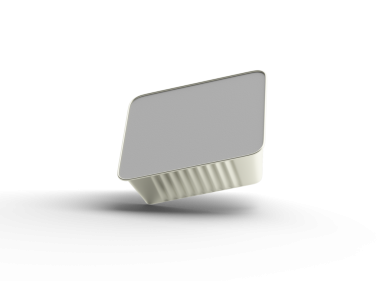 Şeffaf bir arkaplanda izole edilmiş küçük bir besin folyo tepsisinin 3D görüntüsü