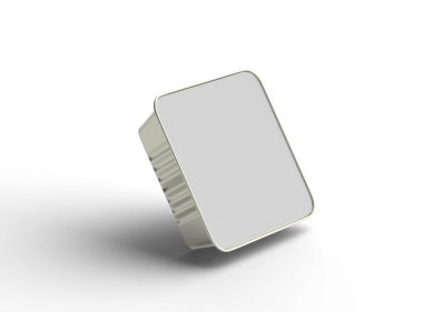 Şeffaf bir arkaplanda izole edilmiş 3D kare yiyecek folyo tepsisi resmi