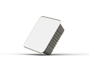 Şeffaf bir arkaplanda izole edilmiş 3D kare yiyecek folyo tepsisi resmi