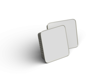 Şeffaf bir arkaplanda izole edilmiş 3D kare yiyecek folyo tepsisi resmi