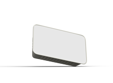 Dar bir dikdörtgen yiyecek folyo tepsisinin şeffaf bir arkaplanda izole edilmiş 3d resmi