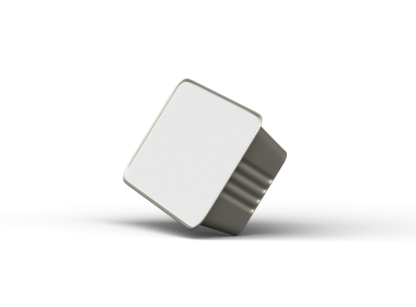 Dar bir dikdörtgen yiyecek folyo tepsisinin şeffaf bir arkaplanda izole edilmiş 3d resmi