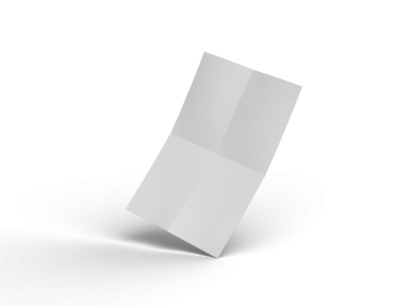 Şeffaf bir arkaplanda izole edilmiş bir kağıdın A4 eğimli bir resminin 3D görüntüsü