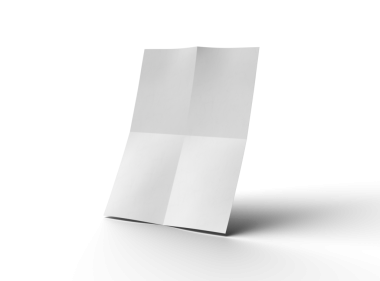 Şeffaf bir arkaplanda izole edilmiş bir kağıdın A4 eğimli bir resminin 3D görüntüsü