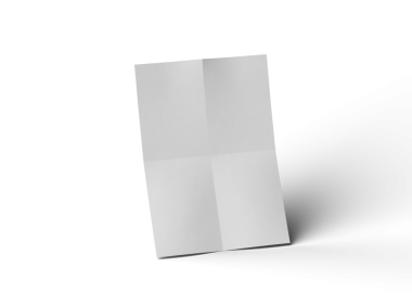 Şeffaf bir arkaplanda izole edilmiş bir kağıdın A4 eğimli bir resminin 3D görüntüsü