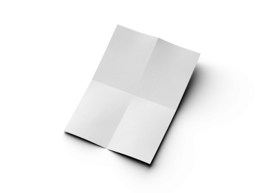 Şeffaf bir arkaplanda izole edilmiş bir kağıdın A4 eğimli bir resminin 3D görüntüsü