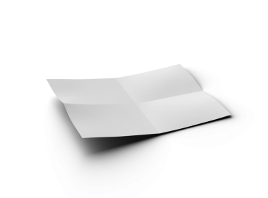 Şeffaf bir arkaplanda izole edilmiş bir kağıdın A4 eğimli bir resminin 3D görüntüsü