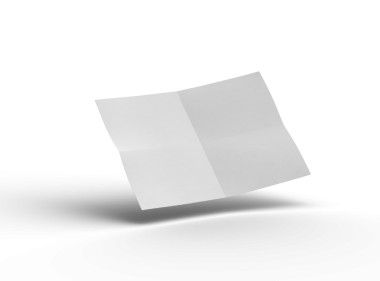 Şeffaf bir arkaplanda izole edilmiş bir kağıdın A4 eğimli bir resminin 3D görüntüsü