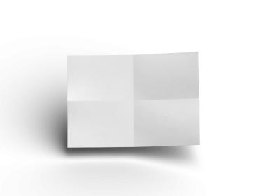 Şeffaf bir arkaplanda izole edilmiş bir kağıdın A4 eğimli bir resminin 3D görüntüsü