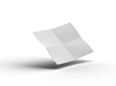 Şeffaf bir arkaplanda izole edilmiş bir kağıdın A4 eğimli bir resminin 3D görüntüsü