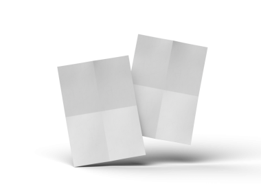 Şeffaf bir arkaplanda izole edilmiş bir kağıdın A4 eğimli bir resminin 3D görüntüsü