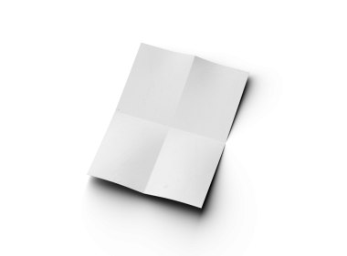 Şeffaf bir arkaplanda izole edilmiş bir kağıdın A4 eğimli bir resminin 3D görüntüsü