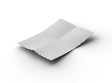 Şeffaf bir arkaplanda izole edilmiş bir kağıdın A4 eğimli bir resminin 3D görüntüsü