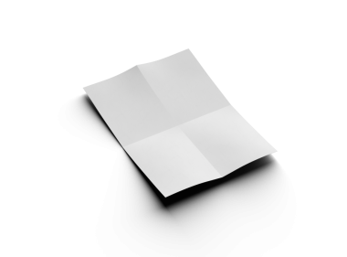 Şeffaf bir arkaplanda izole edilmiş bir kağıdın A4 eğimli bir resminin 3D görüntüsü