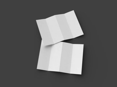 Karanlık bir arkaplanda paralel bükümlü bir A4 kağıdının 3d oluşturulmuş resmi 