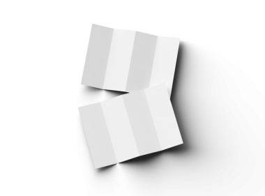 Şeffaf bir arkaplanda paralel bükümlü bir A4 kağıdının 3d oluşturulmuş resmi