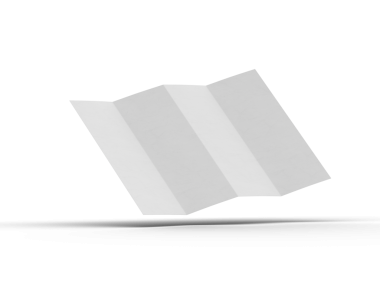 Şeffaf bir arkaplanda paralel bükümlü bir A4 kağıdının 3d oluşturulmuş resmi