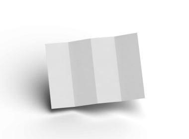 Şeffaf bir arkaplanda paralel bükümlü bir A4 kağıdının 3d oluşturulmuş resmi