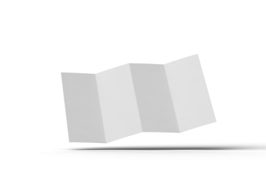 Şeffaf bir arkaplanda paralel bükümlü bir A4 kağıdının 3d oluşturulmuş resmi