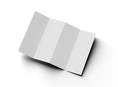 Şeffaf bir arkaplanda paralel bükümlü bir A4 kağıdının 3d oluşturulmuş resmi