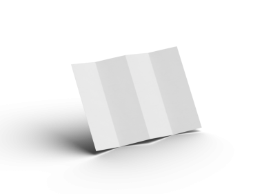 Şeffaf bir arkaplanda paralel bükümlü bir A4 kağıdının 3d oluşturulmuş resmi