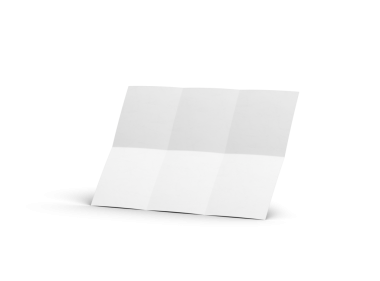 Şeffaf bir arkaplan üzerinde izole edilmiş kare bükümlü bir A4 kağıdının 3d oluşturulmuş resmi