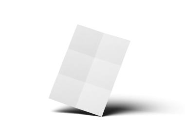 Şeffaf bir arkaplan üzerinde izole edilmiş kare bükümlü bir A4 kağıdının 3d oluşturulmuş resmi