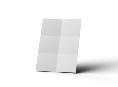 Şeffaf bir arkaplan üzerinde izole edilmiş kare bükümlü bir A4 kağıdının 3d oluşturulmuş resmi