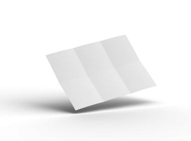 Şeffaf bir arkaplan üzerinde izole edilmiş kare bükümlü bir A4 kağıdının 3d oluşturulmuş resmi