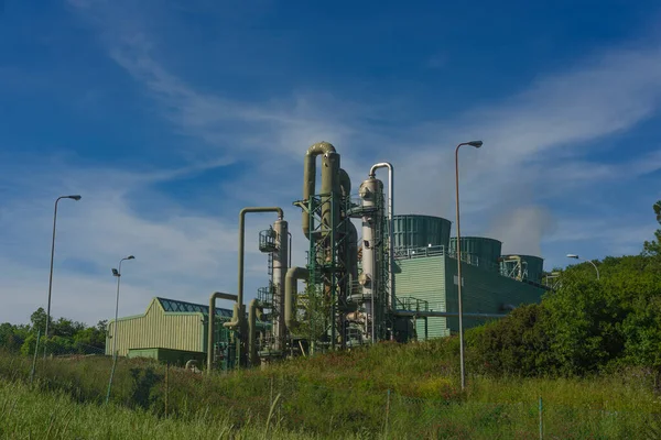 科尼亚2厂混合地热厂 生物质 意大利托斯卡纳卡斯特努沃瓦尔迪塞西纳 生物质燃烧 — 图库照片