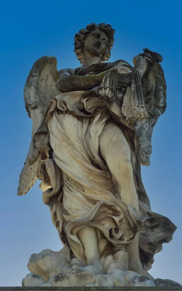 Statue Ange Par Bernini Vue Dessous Sur Ponte Sant Angelo — Photo