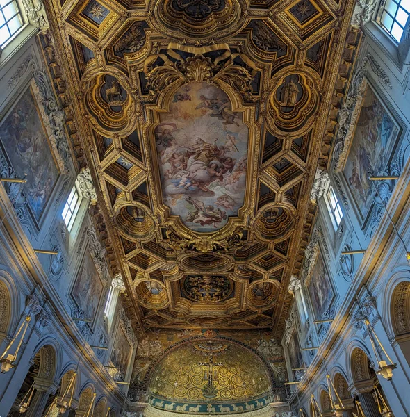 Ceiling Basilica San Clemente Laterano Celio Rome Italy — Stock Photo, Image