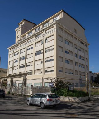 Eski Pantanella makarna fabrikası. Roma endüstriyel arkeolojisinin bir apartman ve ofis kompleksine dönüştürülmüş örneği. Roma, İtalya.