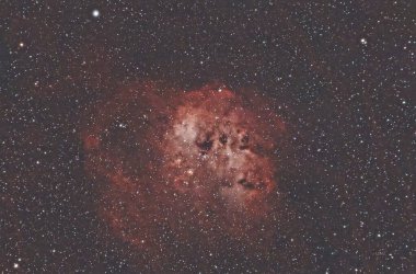 Kurbağa Kutbu Bulutsusu, IC 410, Auriga takımyıldızında yıldız oluşum bölgesi, kozmosta yüzen iribaşlara benziyor.