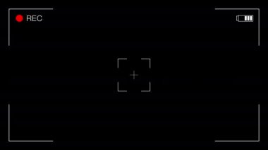 Video Kamera Çerçevesi Görüntü Bulucu Siyah Arkaplan 'da. Şablon. 4K Video