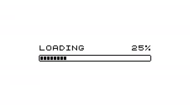 Loading Progress Bar Video Pixel Preloader Downloading Barloading Screen Animation — Stock Video