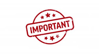 Önemli - Damga, damga, mühür şablonu. 4K Video Hareketi Grafik Görüntüsü. Krom anahtar. Alfa Kanalı