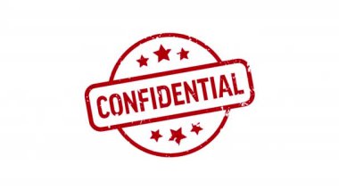 Gizli - Damga, damga, mühür şablonu. 4K Video Hareketi Grafikleri. Krom anahtar. Alfa Kanalı