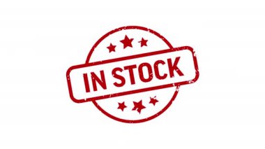 Stokta - Damga, damga, mühür şablonu. 4K Video Hareketi Grafikleri. Krom anahtar. Alfa Kanalı