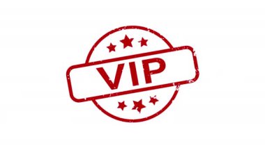 VIP - Damga, damga, mühür şablonu. 4K Video Hareketi Grafikleri. Krom anahtar. Alfa Kanalı