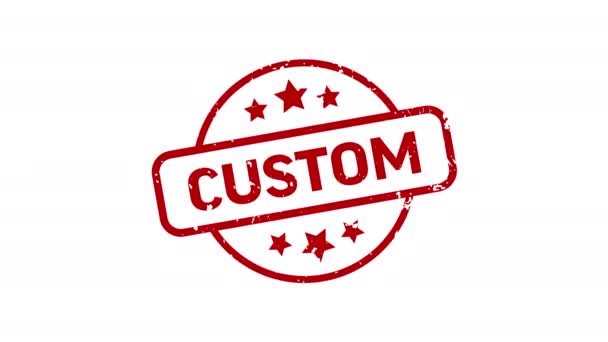 Custom Sello Impresión Plantilla Sello Gráficos Movimiento Vídeo Clave Croma — Vídeo de stock