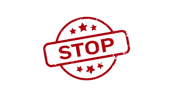 Stop Razítko Otisk Šablona Těsnění Video Motion Graphics Chromatický Klíč — Stock video