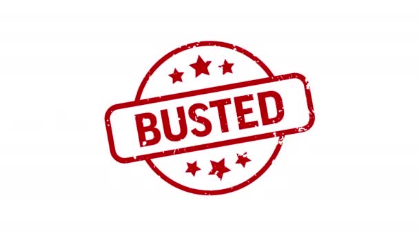 Busted Carimbo Impressão Modelo Selo Gráficos Movimento Vídeo Chave Chroma — Vídeo de Stock