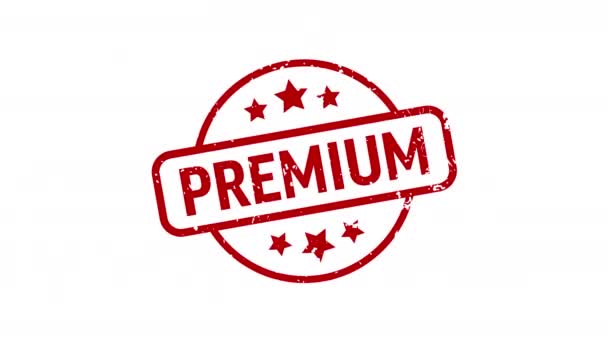 Premium Sello Impresión Plantilla Sello Gráficos Movimiento Vídeo Clave Croma — Vídeo de stock