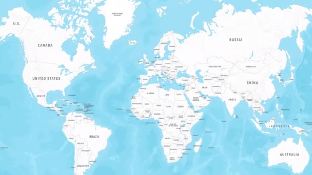 Карта України Збільшити Масштаб Карті Світу Відео Касети Графіка Руху — стокове відео