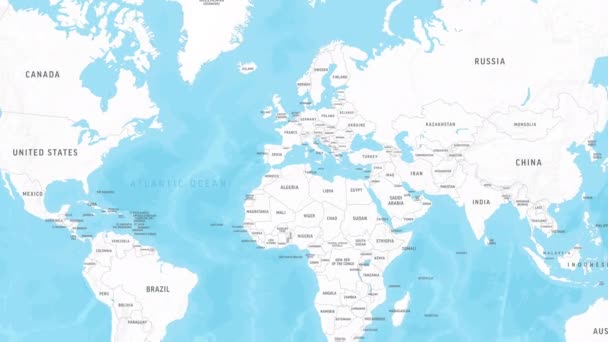 Serbia Kosovo Mapa Zoom Mapa Del Mundo Video Filmación Gráficos — Vídeo de stock