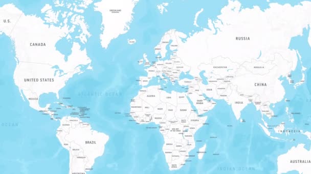 Mapa Polonia Zoom Mapa Del Mundo Video Filmación Gráficos Movimiento — Vídeo de stock