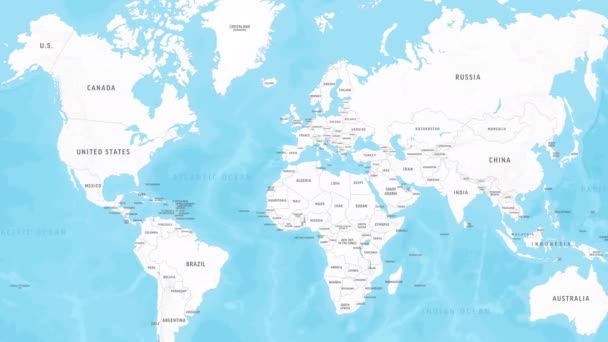 France Carte Zoom Sur Carte Monde Vidéo Graphiques Mouvement — Video
