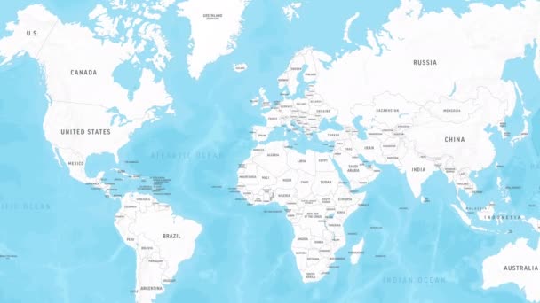 Espanha Mapa Zoom Mapa Mundial Filmagem Vídeo Motion Graphics — Vídeo de Stock