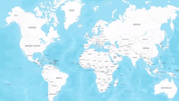 Royaume Uni Carte Zoom Sur Carte Monde Vidéo Graphiques Mouvement — Video